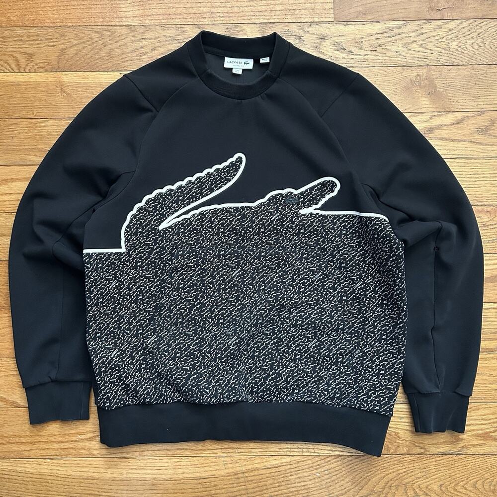 Lacoste Sport Big Crocodile Tech Fleece Pullover Sweatshirt Large